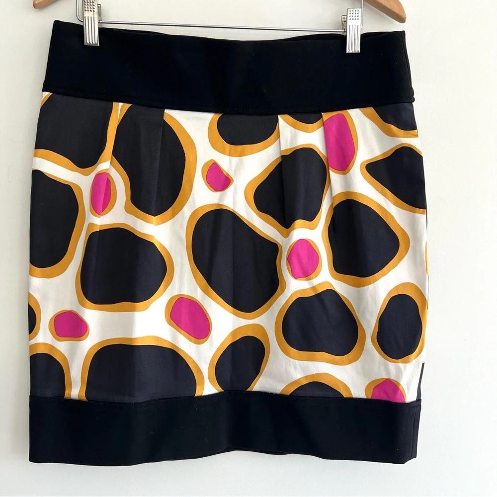 DIANE VON FURSTENBERG Payne Multicolor Silk Blend Side Pockets Mini Skirt Sz 12